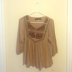 Peasant top with intricate stitching